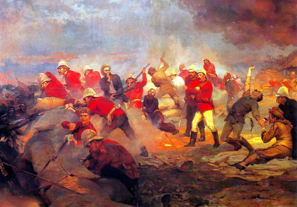 The Defence of Rorke’s Drift, Zulu War, 22nd January 1879:  picture by Lady Butler.  To purchase a print click on this caption.