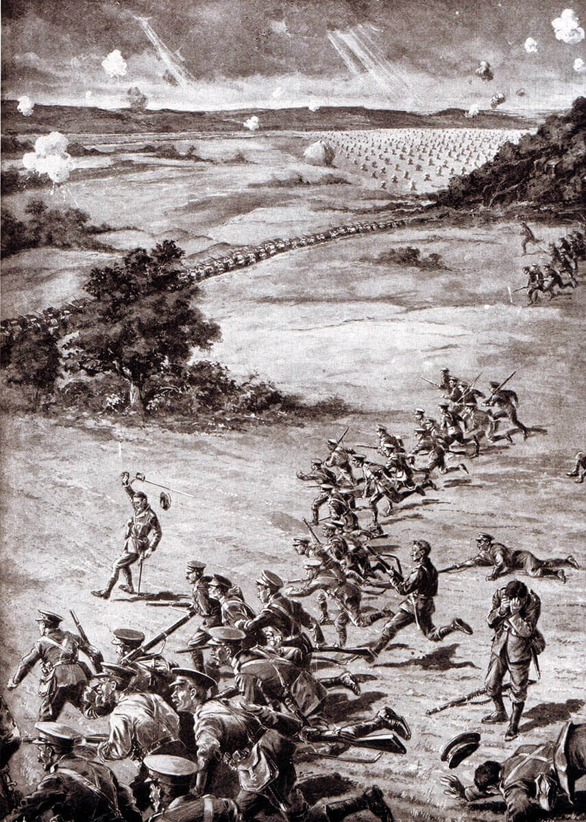 1st West Yorkshire Regiment in action on the Aisne. (To purchase this picture click here)