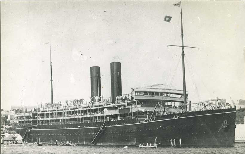 Macedonia as a civilian liner. Macedonia was a British auxiliary cruiser at the Battle of the Falkland Islands on 8th December 1914
