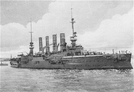 SMS Gneisenau, the second German armoured cruiser at the Battle of the Falkland Islands on 8th December 1914
