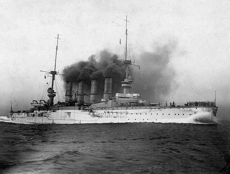 SMS Scharnhorst at sea. To buy this picture click here