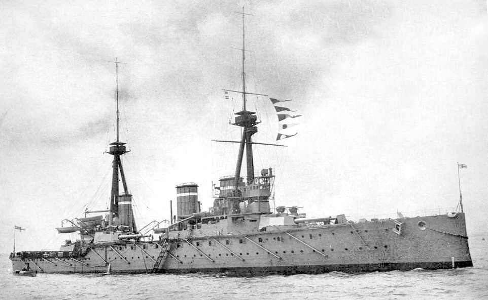 HMS Invincible, the British flagship at the Battle of the Falkland Islands on 8th December 1914. To buy a copy of this picture click here