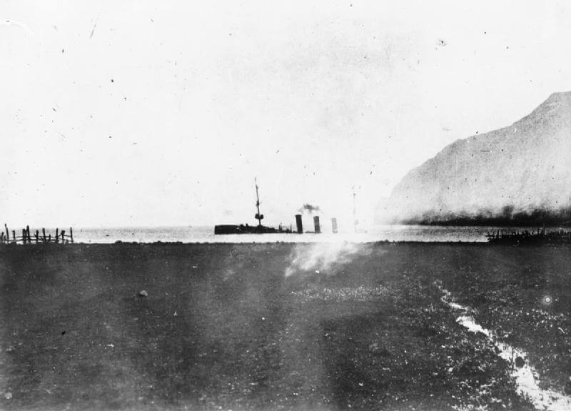 SMS Dresden, German light cruiser at the Battle of the Falkland Islands on 8th December 1914, sinking on 14th March 1915