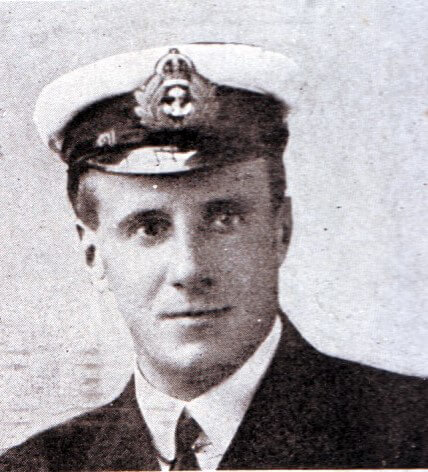 Lieutenant Commander Dannreuther first lieutenant and gunnery officer on HMS Invincible at the Battle of the Falkland Islands on 8th December 1914. Dannreuther was one of the six survivors when Invincible was sunk at Jutland on 31st May 1916