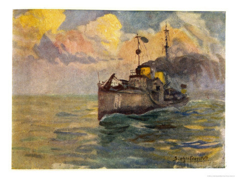 German destroyer at sea: picture by JG Siehl Freystett. To buy this picture click here.