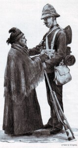 Sergeant of 1st Scots Guards saying ‘Good Bye’ to his mother before leaving for South Africa in 1899