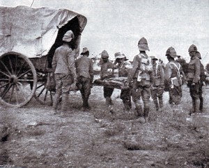 British troops removing the dead from the battlefield after the Battle of Belmont on 23rd November 1899