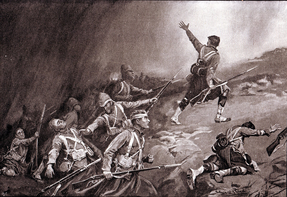2nd Black Watch attempting an attack on the Boer trench at the Battle of Magersfontein on 11th December 1899