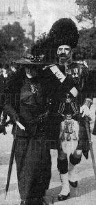 Captain Ernest Beachcroft Towse 1st Gordon Highlanders accompanied by his morther on the occasion of his award of the Victoria Cross for his conduct at the Battle of Magersfontein on 11th December 1899.