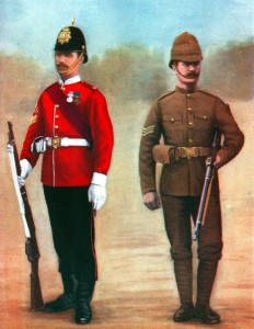 West Yorkshire Regiment in Home Service Uniform: the Regiment’s Second Battalion fought at the Battle of Colenso on 15th December 1899 during the Boer War