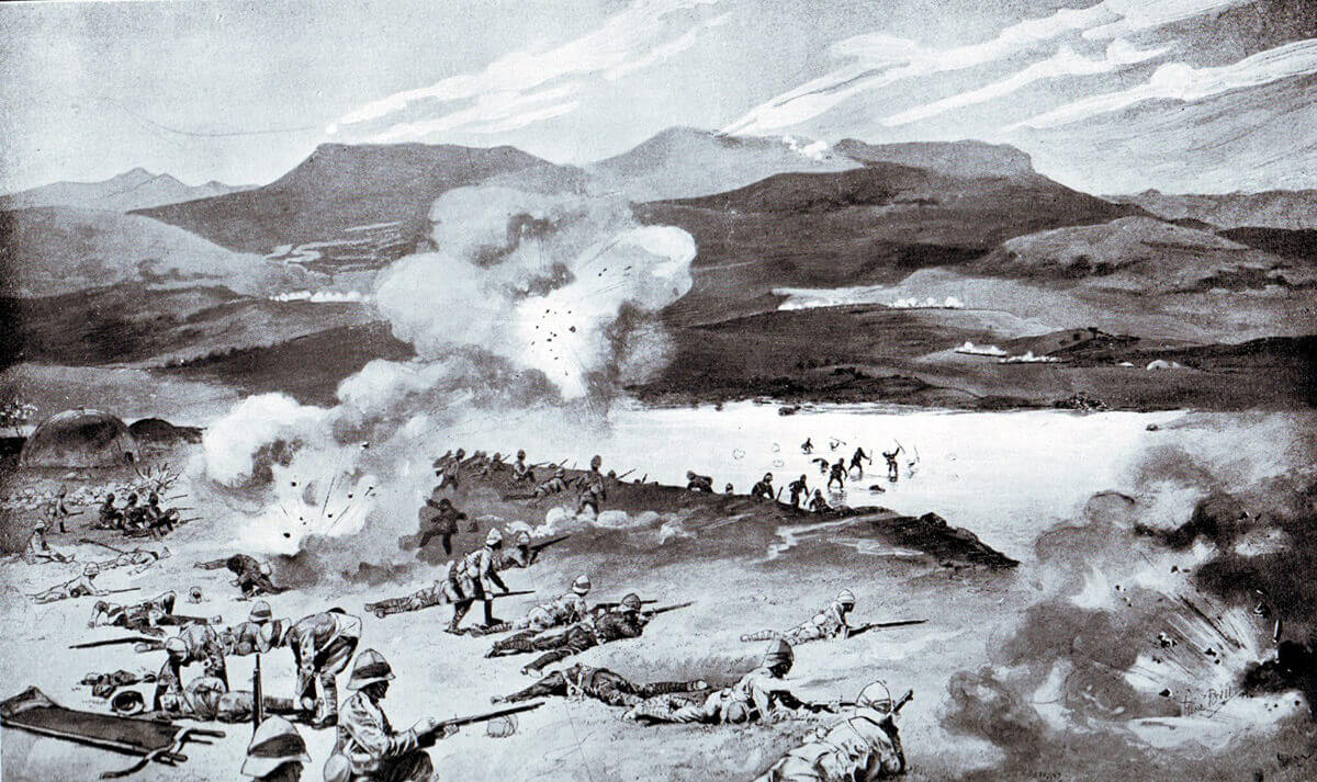 1st Royal Dublin Fusiliers attempting to cross the Tugela River at the Battle of Colenso on 15th December 1899 during the Boer War