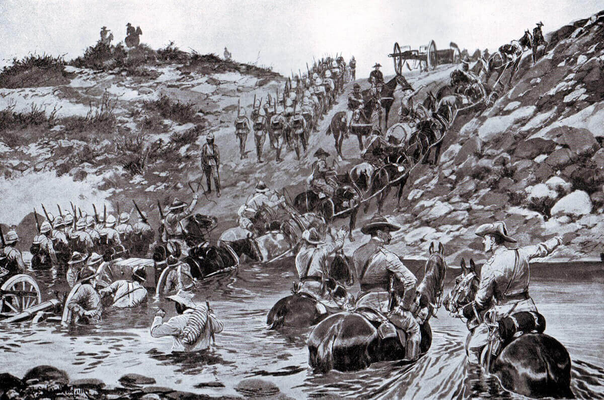 General Buller’s army marching from Frere to Chieveley to mount the attack at Colenso on 15th December 1899