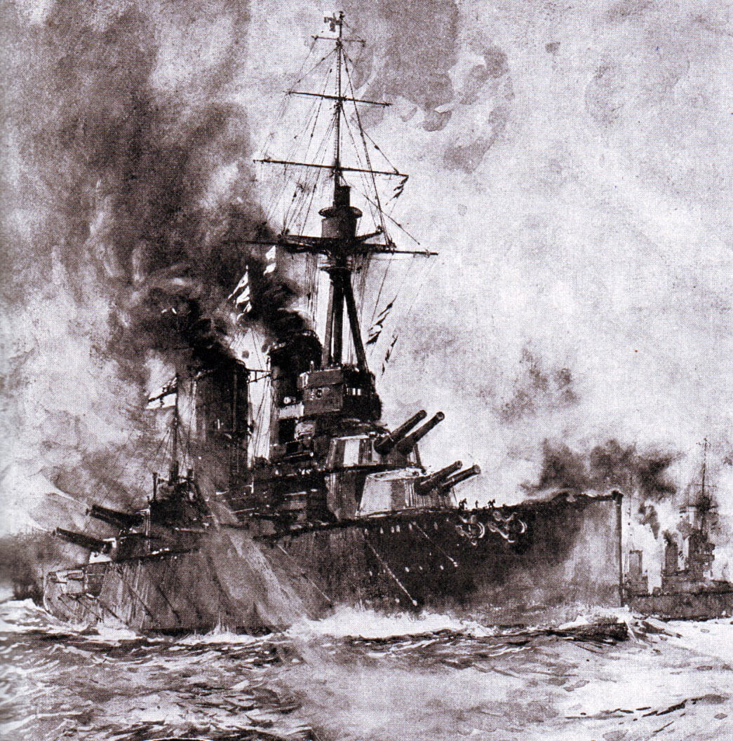 The British Flag Ship the battleship HMS Queen Elizabeth. She carried both General Hamilton and Admiral de Robeck on the day of the landings at Anzac and Cape Helles on Gallipoli 25th April 1915