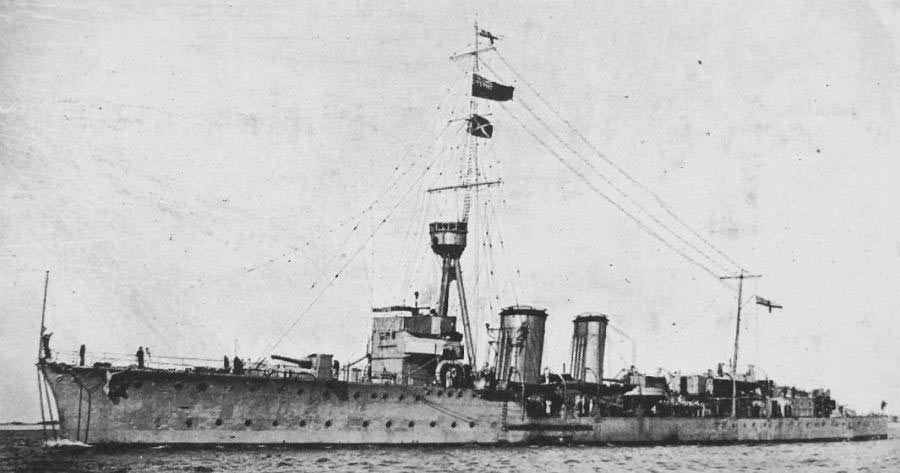 British Flotilla Leader HMS Castor. Castor fought at the Battle of Jutland 31st May 1916 leading the 11th Destroyer Flotilla