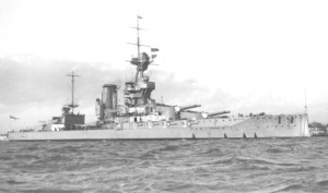 British Battleship HMS Marlborough. Marlborough fought at the Battle of Jutland on 31st May 1916 in Vice Admiral Sir Cecil Burney’s 1st Battle Squadron. The ship was severely damaged