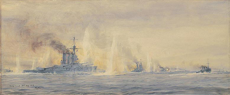 HMS Tiger and other British Battle Cruisers at ‘Windy Corner’ in the Battle of Jutland 31st May 1916