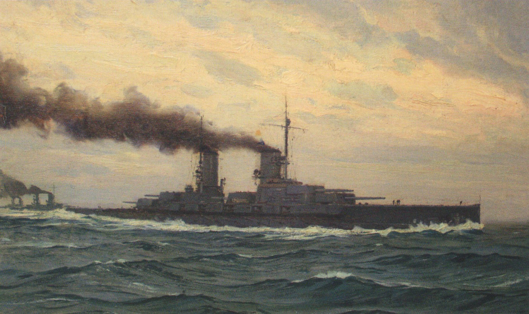 German Battleship SMS Markgraf: Markgraf fought at the Battle of Jutland on 31st May 1916 in the 5th Division of Rear-Admiral Behncke’s 3rd Squadron: picture by Claus Bergen