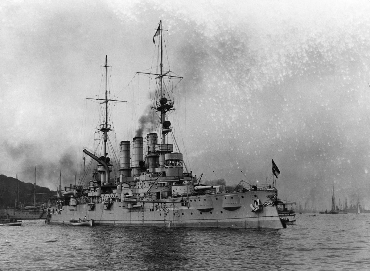 German pre-Dreadnought battleship SMS Deutschland squadron flagship of Admiral Mauve's Second Squadron at the Battle of Jutland on 31st May 1916