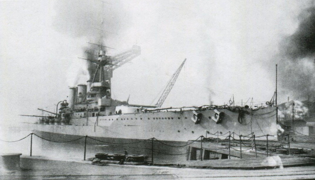 British Battle Cruiser HMS Tiger. Tiger fought at the Battle of Jutland on 31st May 1916 in Rear¬-Admiral O. de B. Brock’s 1st Battle Cruiser Squadron part of Admiral Beatty’s Battle Cruiser Fleet