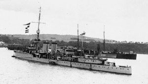 British Flotilla Leader HMS Champion. Champion fought at the Battle of Jutland 31st May 1916 as leader of the 13th Destroyer Flotilla