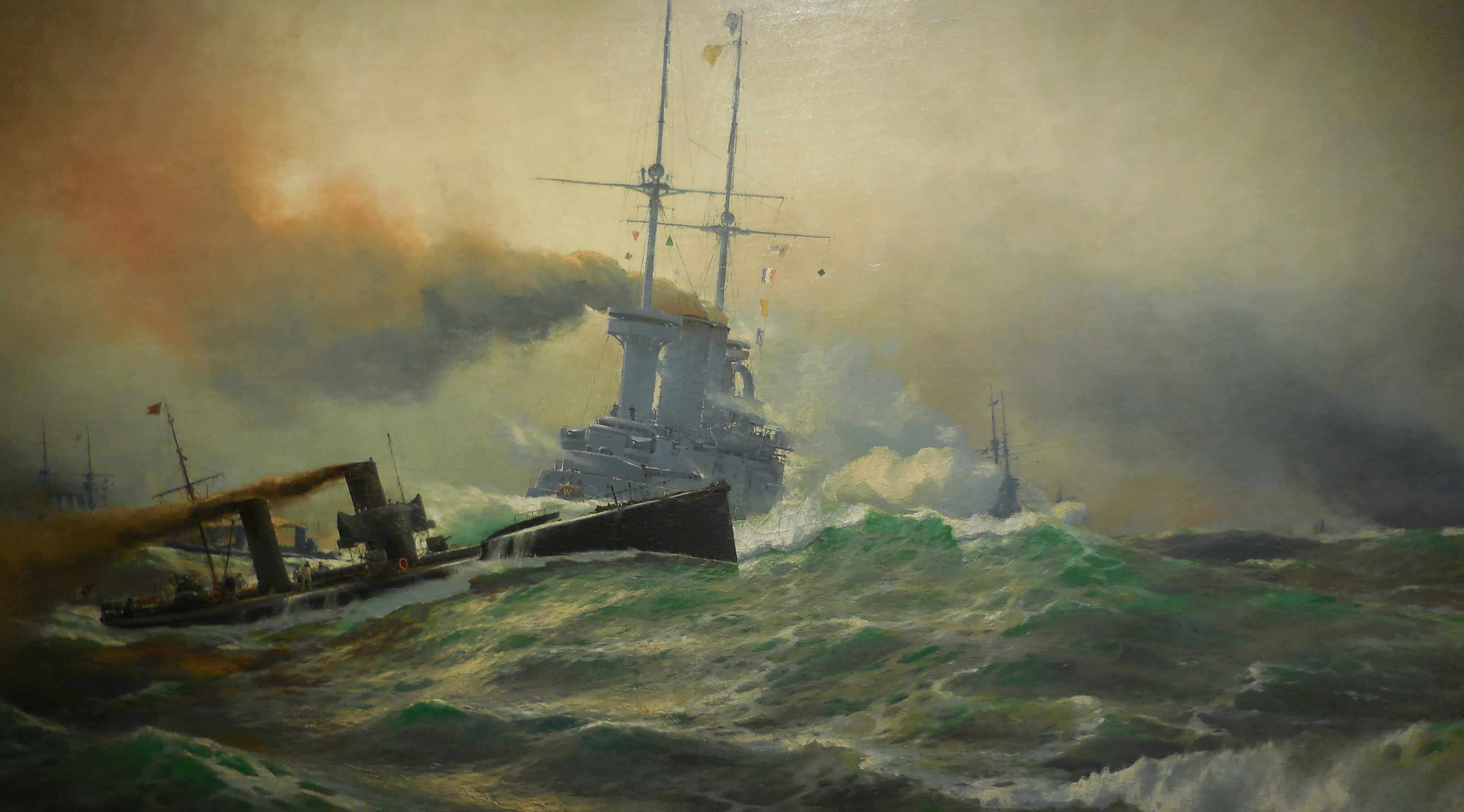 'Stander Z' the signal to the German destroyer flotillas to attack at the Battle of Jutland on 31st May 1916: picture by Willy Stoewer