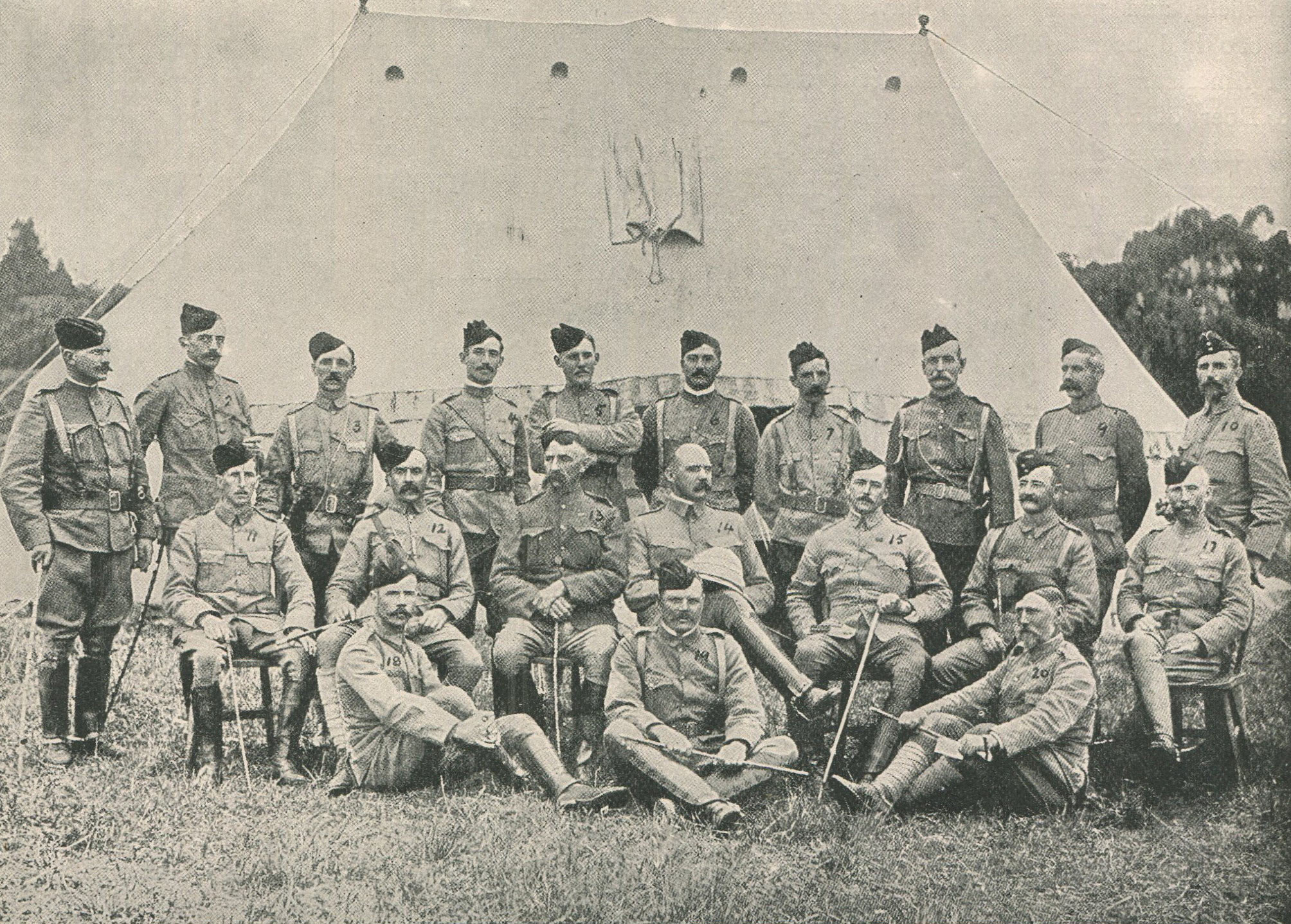 Officers of Thorneycroft's Mounted Infantry in South Africa