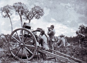 Cameronians maxim gun on Zwart Kop