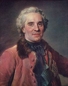 Marshal Maurice de Saxe commander of the French Army at the Battle of Lauffeldt 21st June 1747 in the War of the Austrian Succession