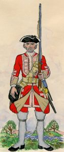 Howard's 3rd Old Buffs: Battle of Lauffeldt 21st June 1747 in the War of the Austrian Succession: picture by Mackenzies from Representation of Cloathing