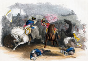 Ligonier's 8th Horse at the Battle of Dettingen fought on 16th June 1743 in the War of the Austrian Succession: Buy this picture