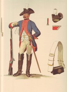 Prussian Dragoner-Regiment von Meinicke No 3: picture by Adolph Menzel as part of his series of pictures ‘Die Armee Friedrichs des Grossen in ihrer Uniformierung’