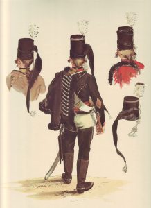 Prussian Husaren-Regiment von Ruesch No 5: picture by Adolph Menzel as part of his series of pictures ‘Die Armee Friedrichs des Grossen in ihrer Uniformierung’