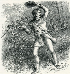 Beaujeu leads the first assault on General Braddock's column before being shot dead
