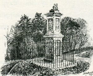 The Grenvill Memorial: the Battle of Lansdown Hill on 5th July 1643 during the English Civil War: sketch by C.R.B. Barrett