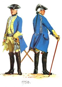 Prussian Dragoner-Regiment von Oertzen No 4: picture by Adolph Menzel as part of his series of pictures ‘Die Armee Friedrichs des Grossen in ihrer Uniformierung’