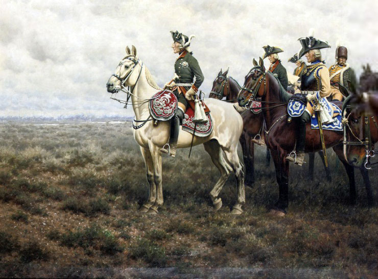 Frederick the Great and his staff at the Battle of Leuthen