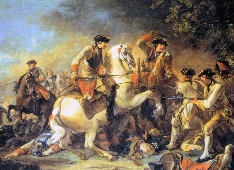 The attack of General von Krosigk's Prussian cavalry brigade