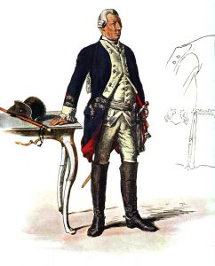 Prussian Infantry Regiment von Itzenplitz No 13: picture by Adolph Menzel as part of his series of pictures ‘Die Armee Friedrichs des Grossen in ihrer Uniformierung’