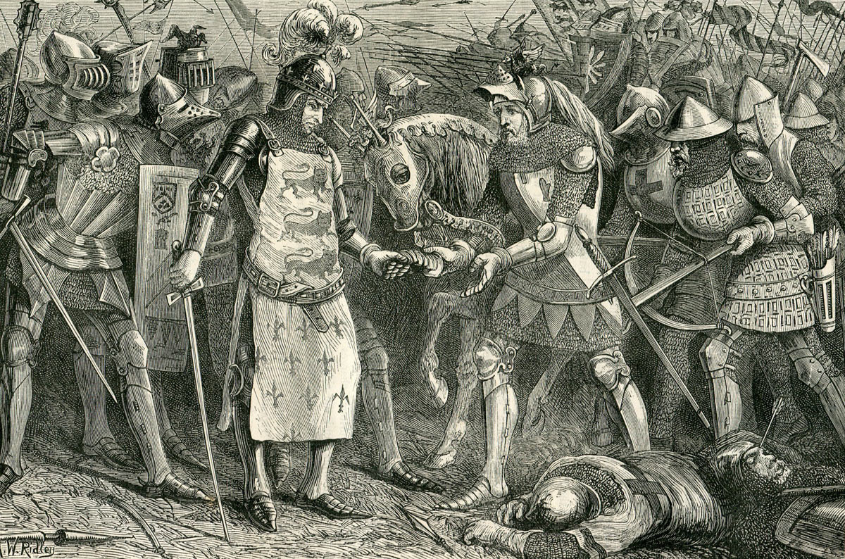 Capture of King John of France at the Battle of Poitiers on 19th September 1356 in the Hundred Years