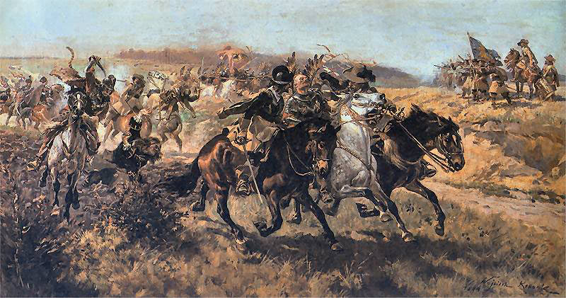 Cavalry in action at the time of the English Civil War