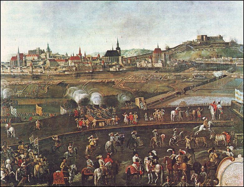 Siege works against a city at the time of the English Civil War
