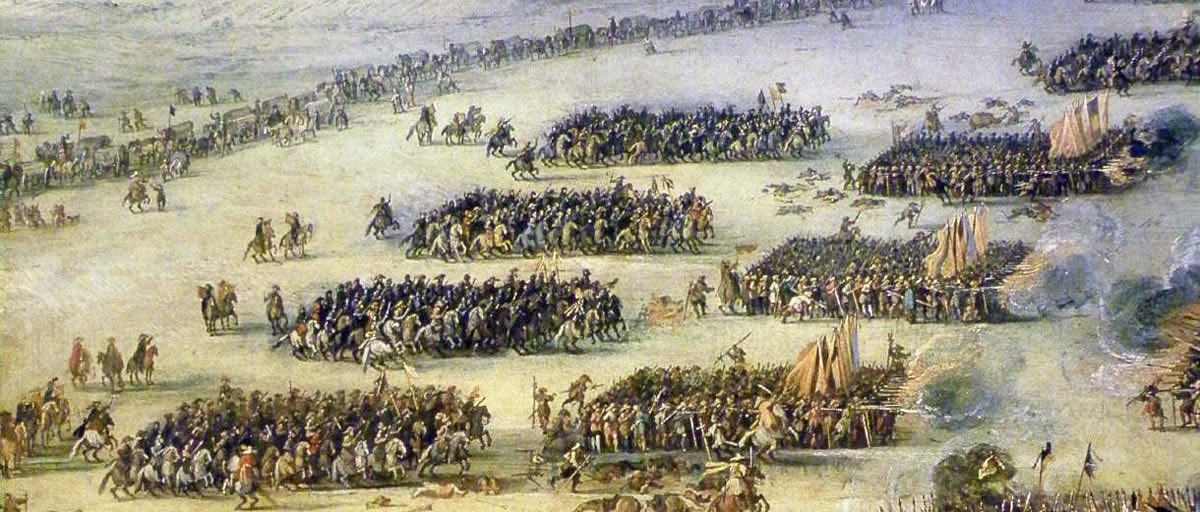 Cavalry and 'commanded musketeers' of the Period of the English Civil war: Battle of Edgehill on 23rd October 1642: picture by Peter Sneyers