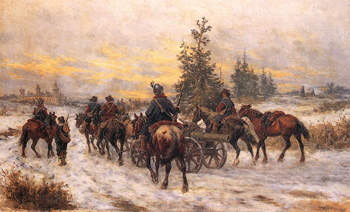 Artillery of the mid 17th Century on the move: Battle of Edgehill 23rd October 1642 in the English Civil War