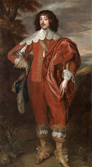 William Villiers 2nd Viscount Grandison mortally wounded at the Storming of Bristol on 29th July 1643: picture after Anthony van Dyck