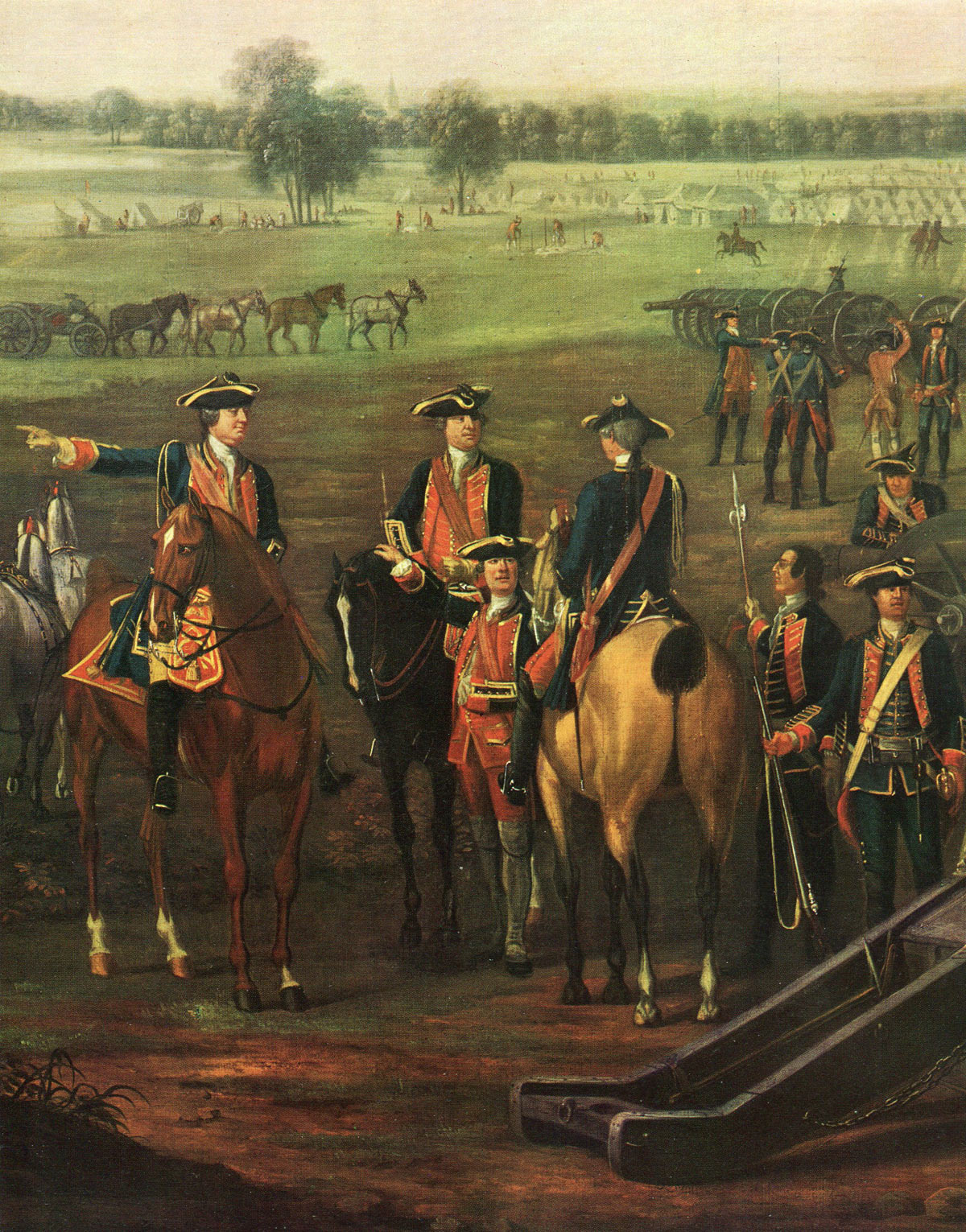 Officers of the Royal Artillery: Battle of Minden 1st August 1759 in the Seven Years War: picture by David Morier