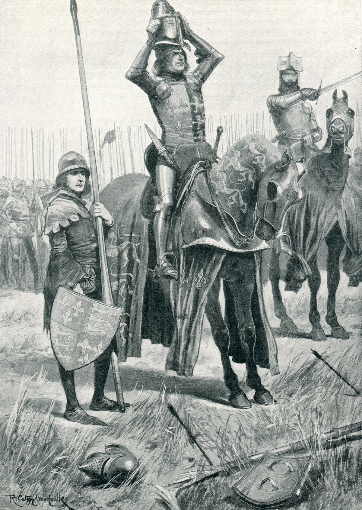 Sir John Chandos urges the Black Prince to attack saying 'Sire the Day is yours' at the Battle of Poitiers on 19th September 1356 in the Hundred Years