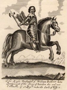 Sir William Balfour Parliamentary Cavalry Commander at the Battle of Lostwithiel 11th August to 2nd September 1644 in the English Civil War: a contemporary engraving by an unknown artist