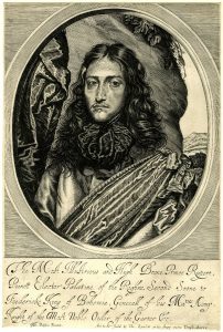 Prince Rupert engraved by William Faithorne member of the Basing House garrison: Siege of Basing House 1642 to 1645 during the English Civil War