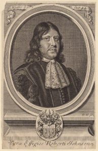 Thomas Johnson eminent herbalist and lieutenant-colonel in the Basing House garrison fatally wounded on 14th September 1744: Siege of Basing House 1642 to 1645 during the English Civil War: engraving by Robert Wright