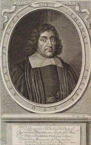 Thomas Fuller chaplain in the Basing House garrison April 1644 to March 1645: Siege of Basing House 1642 to 1645 during the English Civil War: engraving by David Logan